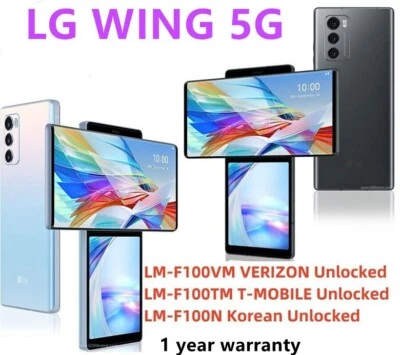  LG Wing 5G F100TM F100N F100VM 256GB+8GB 64MP 5G Unlocked Smartphone - Image 1 of 4