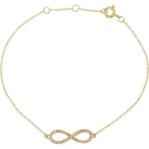 Pulsera Diamante Estilo Infinito 8" en Oro Amarillo 14K (1/6 quilates tw.) - Imagen 1 de 2