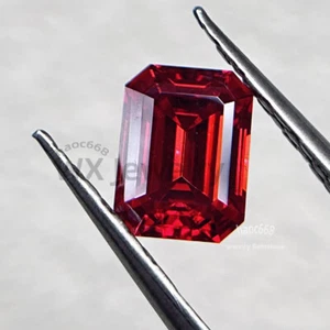 Ausgezeichnete Granatfarbe VVS1 Smaragdschliff Moissanit lose Edelsteine hell GRA - Bild 1 von 7