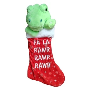 Holiday Time 21 Inch Animated Singing Dinosaur Plush Christmas Stocking - Picture 1 of 18