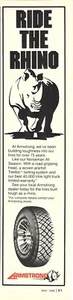 1988 Armstrong Tires Norseman All Season Tires Magazine Print Ad - Ride The Rino - Picture 1 of 1