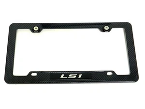 LS1 LS-1 CARBON FIBER LOOK LICENSE PLATE FRAME W/ 2 BLACK WASHERS & BOLTS - Picture 1 of 5