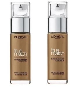 2 x LOREAL 30mL TRUE MATCH FOUNDATION 9.5D / 9.5W MAHOGANY 100% Brand New - Picture 1 of 2