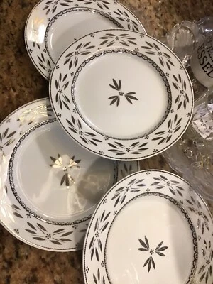 Temptations 4-pc Elite Salad Luncheon Plates Porcelain Metallic,Replacement New - Image 1 of 4