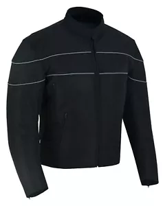 Mens Armoured Black Cordura Textile Motorcycle Biker Jacket with double lining - Picture 1 of 5