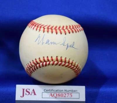 Warren Spahn JSA Coa Autograph National League ONL Signed Baseball 5 - Image 1 of 2