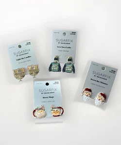 Sugarfix by Baublebar Holiday Earrings Christmas Hanukkah NWT Santa Latke - Picture 1 of 6