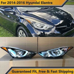 Headlight Replacement for 2014 2015 2016 Hyundai Elantra Left Right 2pc w Bulbs - Picture 1 of 6