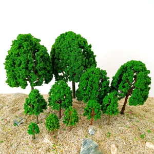 5/10/11pcs Various Size Model Tree Wargame Train Railway Miniature Scenery Decor - Picture 1 of 19