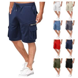 Men's Summer Cargo Shorts Loose Casual Pants Multi-Pockets Men's Jogging Shorts - Picture 1 of 27