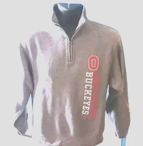 JanSport Ohio State Buckeyes grauer Fleecepullover Sweatshirt mit Viertelreißverschluss. Klein - Bild 1 von 6