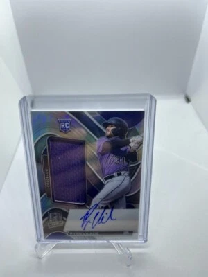 2022 Panini Spectra Ryan Vilade 1/199 RPA RC Rookie Patch Auto #134 Rockies SP - Image 1 of 2