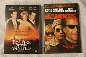 2 DVDs Bonfire of the Vanities Bandits Bruce Willis Tom Hanks PreOwned Like New - Imagen 1 de 2