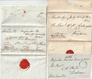 1822/36 WORCESTER STOURBRIDGE & SHIPSTON ON STOUR 3 FREE MAILS E/L WRAPPER FRONT - Picture 1 of 2