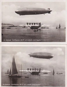 1933 CA DORNIER DO-X UND LZ 127 GRAF ZEPPELIN AM BODENSEE 2 KARTEN ** - Bild 1 von 2