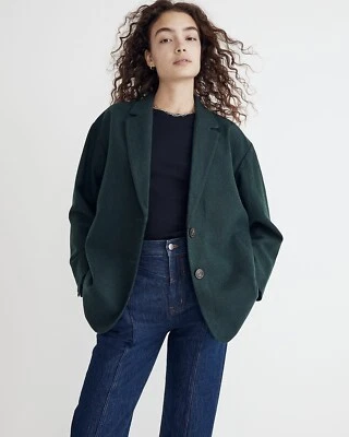 NWT Madewell The Brushed Oversized Dorset Blazer Dark Palm Melange Size Large - Image 1 of 4