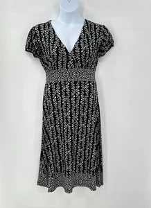 Y2K Apt 9 Dress size Medium Stretch Tie Back Pullover Boho Floral Midi Babydoll - Picture 1 of 10