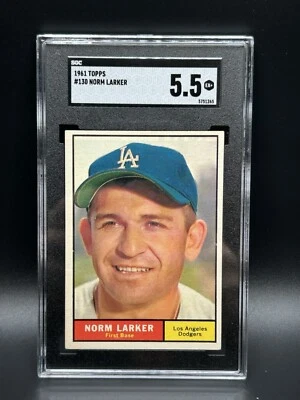 1961 Topps - #130 Norm Larker - SGC 5.5 - Image 1 of 4