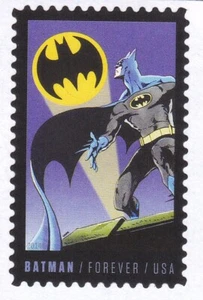 2014 BATMAN STAMP FOREVER STAMP BRONZE AGE GOTHAM CITY BAT SIGNAL DC COMICS MNH - Picture 1 of 1