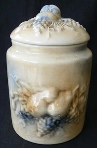Pot à condiment en faïence – motif de fruits – REF 1493 – vintage - Picture 1 of 6