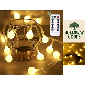Enchanting 5M Warm White LED Globe Fairy Lights - Waterproof with Timer Function - Picture 1 of 10