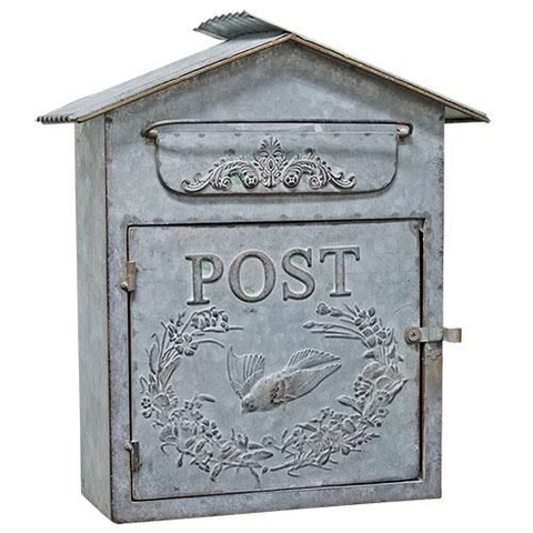 Vintage style Country Tin Birdhouse Mail Box Galvanized Decorative Cover
