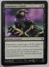 MAGIC THE GATHERING SAVIORS OF KAMIGAWA BLACK KAGEMARO'S CLUTCH ENCHANTMENT CARD
