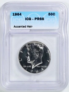 1964 50C Accented Hair Proof Kennedy Half Dollar PR66 ICG 800601 - Picture 1 of 2