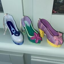 Hallmark Disney Princess---Heel Shoe Ornament LOT---Ariel, Rapunzel, Cinderella