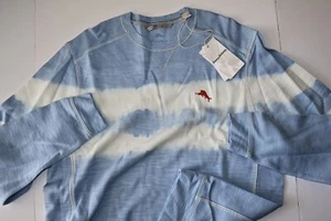Tommy Bahama Tobago Bay Waves Pullover Sweatshirt Crew Sky Blue New Medium M - Picture 1 of 4