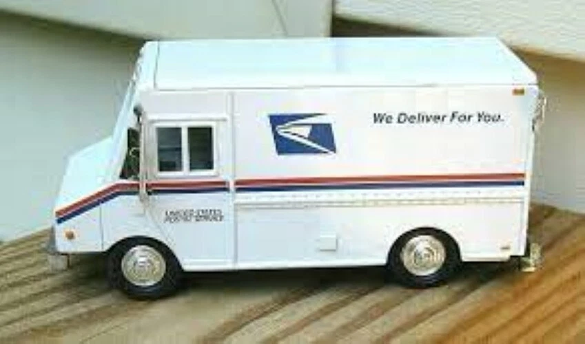 United States Postal Golden Wheel Diecast USPS Postal Service Delivery Van Truck - Image 1 of 1