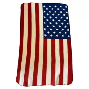 USA American Patriotic 50 Star Flag Polyester Fleece Blanket Throw 54x35 - Picture 1 of 2
