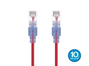Cable de conexión Ethernet Monoprice Cat6A - 3 pies - Rojo | Sin enganches RJ45 550Mhz UTP - Imagen 1 de 6