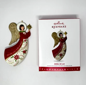 Hallmark 2016 Engel de Luz Andenken Ornament geprägt Weihnachtsstern IOB - Bild 1 von 10