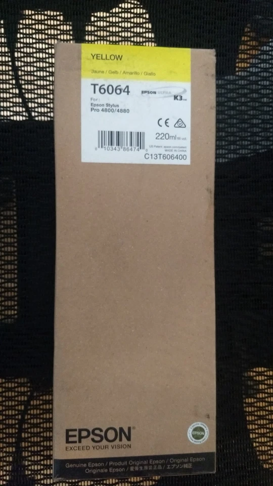 Epson T6064 2017 genuino tinta amarilla Stylus Pro 4800 4880 220 ml sellado de fábrica Foto 1 de 1