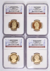Set of 4 Presidential Proof Dollars Adams Monroe Buren Jackson NGC PF69UCAM - Picture 1 of 10