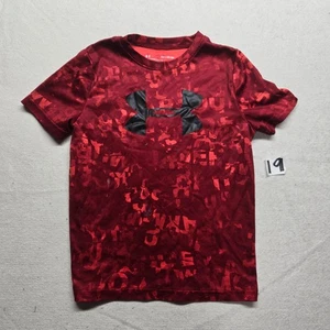 Under Armour Red Loose Fit Heat Gear Youth Medium Short Sleeve Shirt - Picture 1 of 5