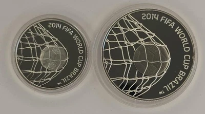 Football / Soccer Coupe du Monde FIFA, Brésil 2014 Sport PR+BU Silver Coins 1... - Photo 1/4