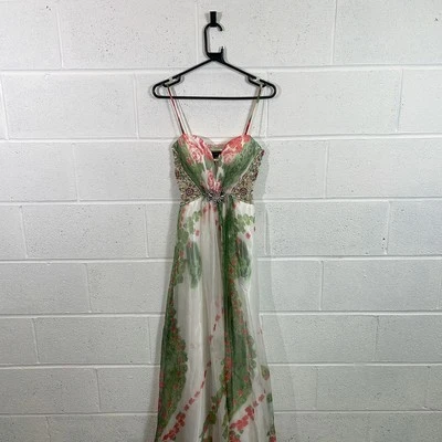 Maxi Vestido Para Mujer Dave & Johnny Floral Cuello en V Satén Vestido Formal / Talla 12... Foto 1 de 4