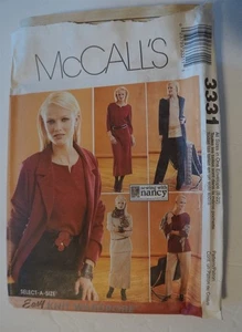 McCalls 3331 Misses Chaqueta Pantalones Falda Top Vestido Talla 8-22 Patrón Costura - Imagen 1 de 2