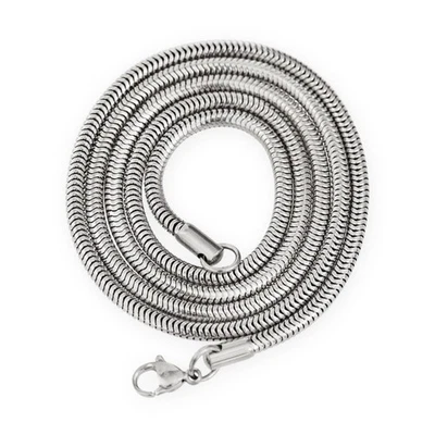 Edelstahl Schlangenkette rund Hals-Kette Anhänger silber 0,9 -3,2 mm I 41-76 cm - Bild 1 von 4
