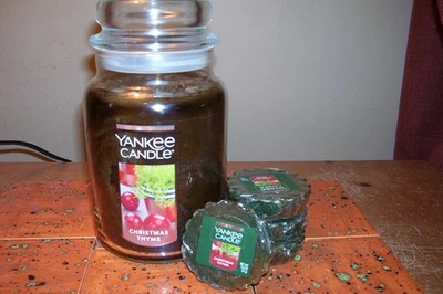 yankee candle 22oz JAR CHRISTMAS THYME + 4  TARTS - Image 1 of 4