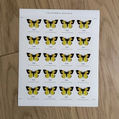 100 MNH California Dogface Butterfly 70c 2019 Stamps - 5 Stamp Sheets $70 Face - Image 1 of 4