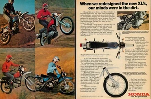 Magazine Print Ad HONDA 1976 When We Designed The New XLs Minds Were In The Dirt - Picture 1 of 1