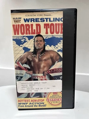 WWF Wrestling World Tour VHS Tape Flair Bushwackers British Bulldog Nasty Boys - Image 1 of 4