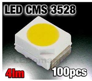 124/100# LED CMS weiß PLCC2 3528 100 Stück 1400mcd - white - weiß - Bild 1 von 1