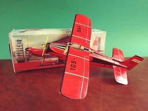 Scarce 1960's HWN Wimmer Tin Friction Cessna Airplane Tinplate w/ Or. Box - Picture 1 of 13