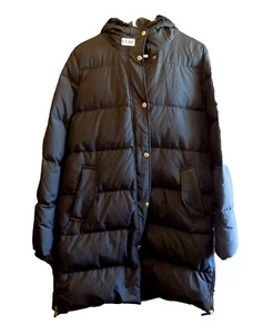 Ralph Lauren Black Quilted Hooded Long Puffer Jacket size Large - Picture 1 of 13