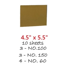 Papel de lija seco pequeño 10 piezas 60 100 150 grano madera pintura metal fibra de vidrio plástico - Imagen 1 de 10