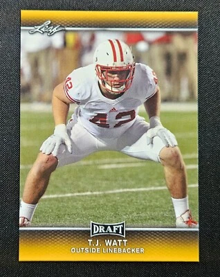 2017 Leaf Draft - Gold #62 T.J. Watt (RC) - Image 1 of 2
